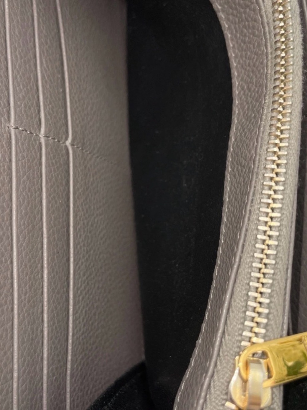 Auth Saint Laurent YSL Logo Cassandra Leather Gray Long Wallet With box& dustbag - Picture 13 of 14